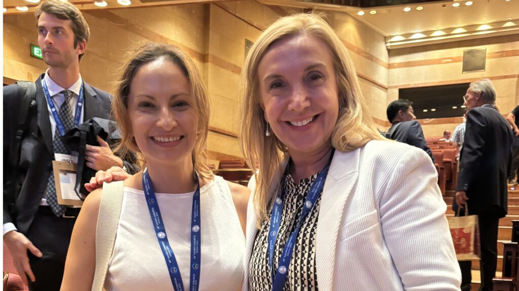 Dr Arbulu with Ms Kallirroi Tzafetta at the EACMFS Congress in Athens